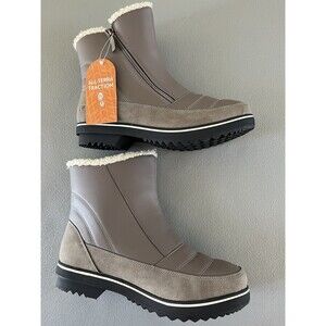 JBU By Jambu Snowbound Womens Winter Boots Faux Fur Lined Side Zip 11M Taupe